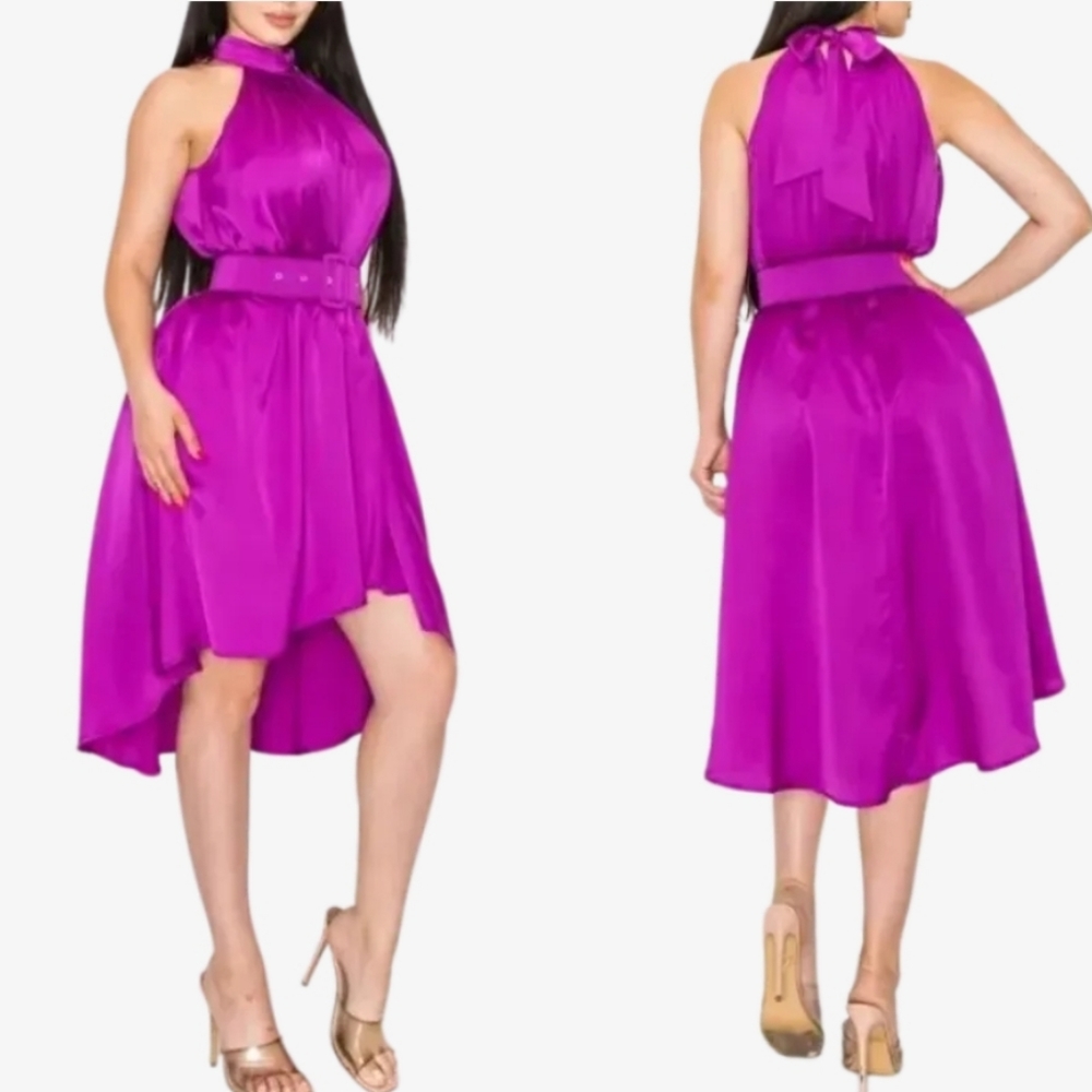 Elegant HI Low Satin Dress